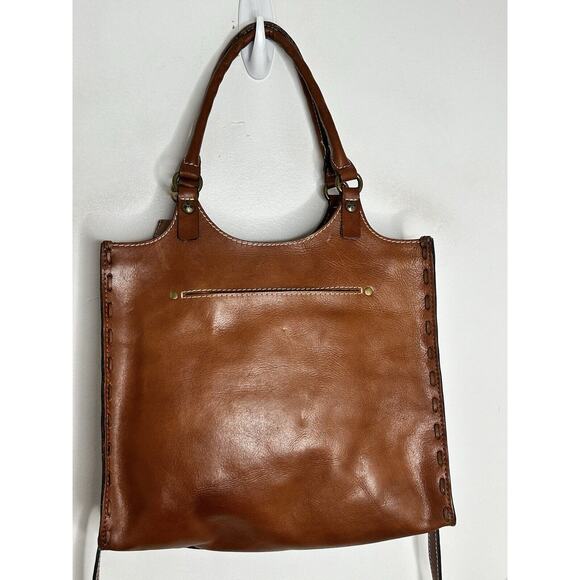 Patricia Nash Cognac Laser Cut Podesta Tooled Leather Satchel Hand Bag NEW - Picture 8 of 12